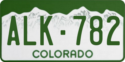 CO license plate ALK782