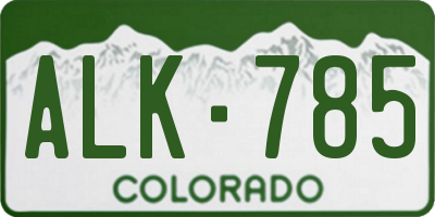 CO license plate ALK785