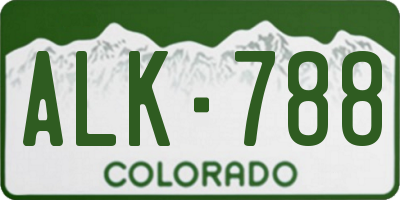 CO license plate ALK788