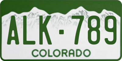 CO license plate ALK789