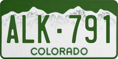 CO license plate ALK791