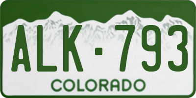 CO license plate ALK793