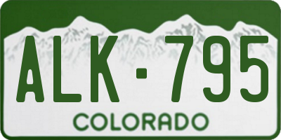 CO license plate ALK795