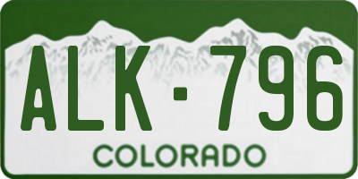 CO license plate ALK796