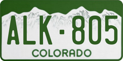 CO license plate ALK805