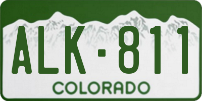 CO license plate ALK811