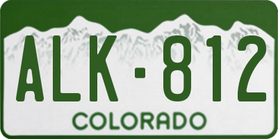 CO license plate ALK812