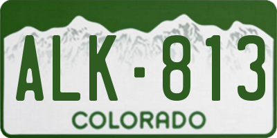 CO license plate ALK813
