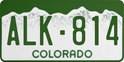 CO license plate ALK814