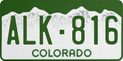 CO license plate ALK816