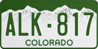 CO license plate ALK817