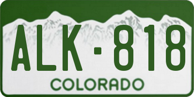 CO license plate ALK818
