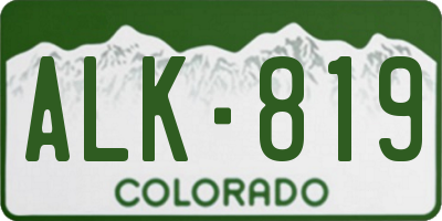 CO license plate ALK819