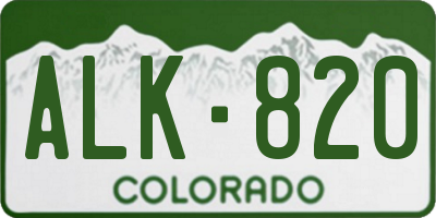 CO license plate ALK820