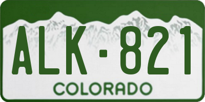 CO license plate ALK821