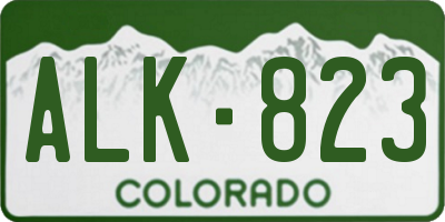 CO license plate ALK823