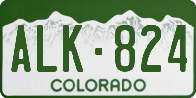 CO license plate ALK824