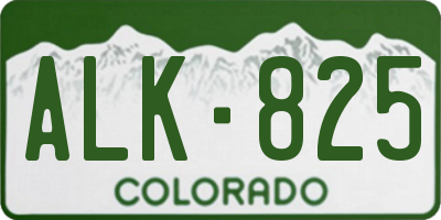CO license plate ALK825