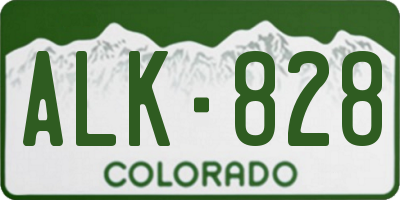 CO license plate ALK828