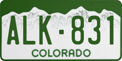 CO license plate ALK831