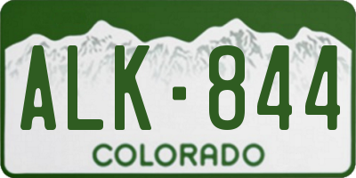 CO license plate ALK844