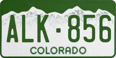 CO license plate ALK856