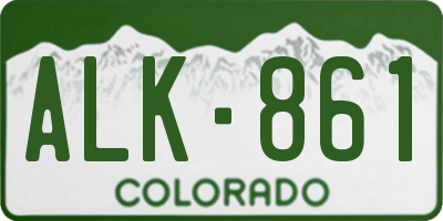 CO license plate ALK861