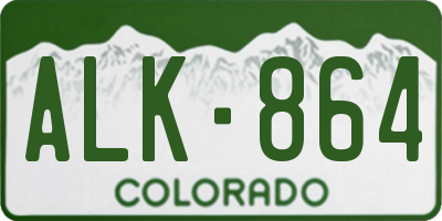 CO license plate ALK864