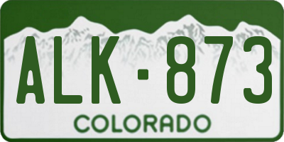 CO license plate ALK873