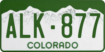 CO license plate ALK877
