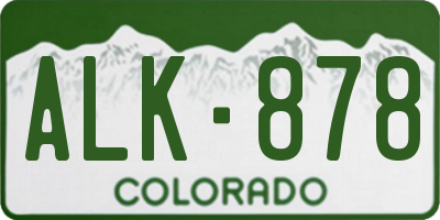 CO license plate ALK878