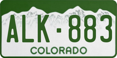 CO license plate ALK883