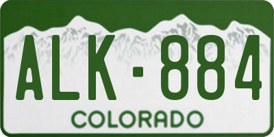 CO license plate ALK884