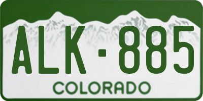 CO license plate ALK885