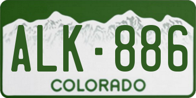 CO license plate ALK886