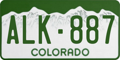 CO license plate ALK887