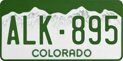 CO license plate ALK895