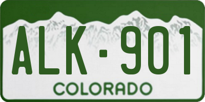 CO license plate ALK901