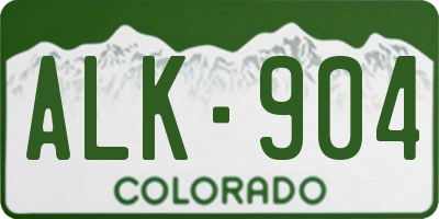 CO license plate ALK904