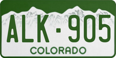 CO license plate ALK905