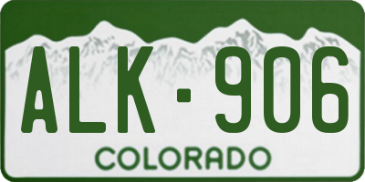 CO license plate ALK906