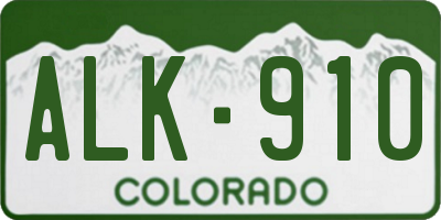 CO license plate ALK910