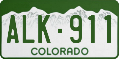 CO license plate ALK911
