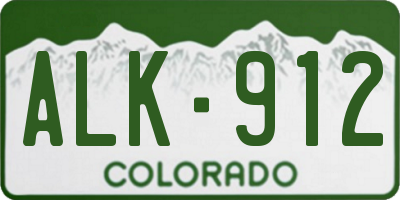 CO license plate ALK912