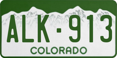CO license plate ALK913