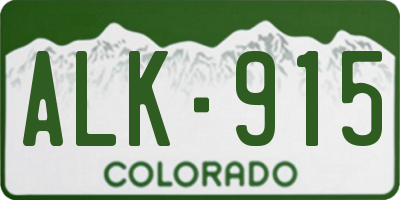 CO license plate ALK915