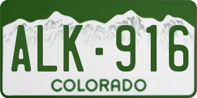 CO license plate ALK916