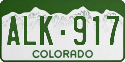 CO license plate ALK917