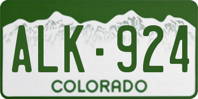 CO license plate ALK924
