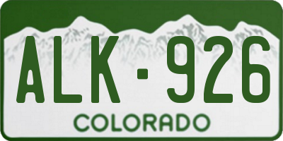 CO license plate ALK926